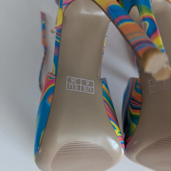 Colorful Strappy Heels by Romy - Picture 6 of 7
